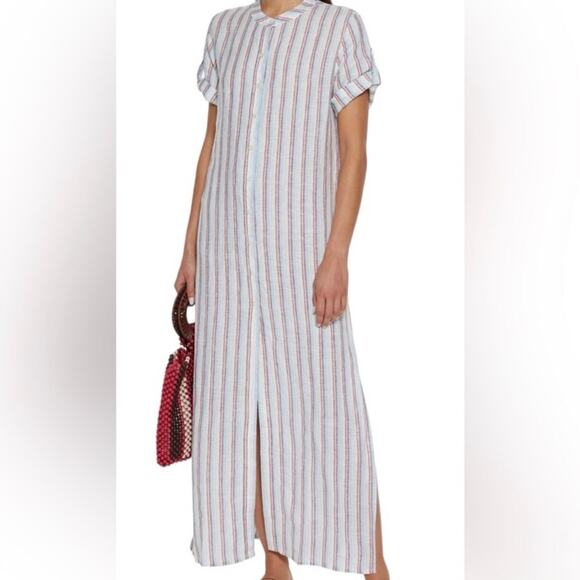 Onia x DVF Women's Renee Tropical Floral Linen Maxi Dress Yellow - Picture 15 of 16